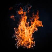 Fire red and yellow, thermal energy at the fuel point during the night. created with technology photo