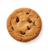 Chocolate chip cookie isolated on white background created with technology photo