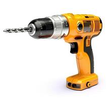 electric cordless screwdriver drill isolated on white background, created with technology photo