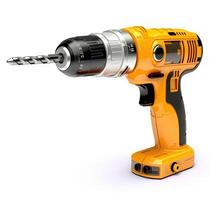 electric cordless screwdriver drill isolated on white background, created with Generative AI technology photo