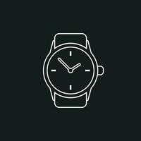 reloj vector icono en línea estilo. reloj plano ilustración.