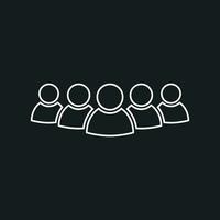 Group of people vector icon in line style. Persons icon illustration.