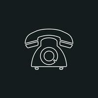 Phone vector icon in line style. Old vintage telephone symbol illustration.