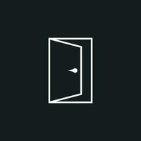 Door vector icon in line style. Exit icon. Open door illustration.