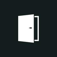 Door vector icon. Exit icon. Open door illustration.