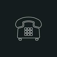 Phone vector icon in line style. Old vintage telephone symbol illustration.