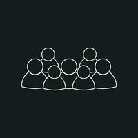 Group of people vector icon in line style. Persons icon illustration.