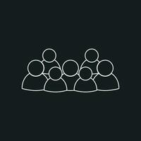 Group of people vector icon in line style. Persons icon illustration.