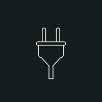 Plug vector icon in line style. Power wire cable flat illustration.