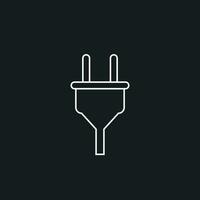 Plug vector icon in line style. Power wire cable flat illustration.