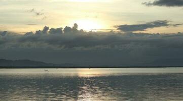 Beautiful lake in the afternoon photo