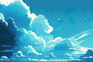 un ilustración de un azul cielo bohordo generado por ai foto