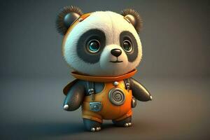 A cute little 3D panda generated by AI photo