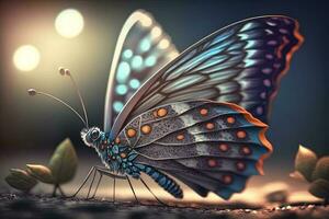 A beautiful butterfly on a blurred background generated by AI photo