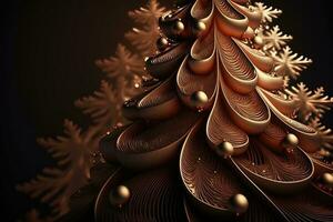 An AI-generated background with Christmas trees and ornaments photo