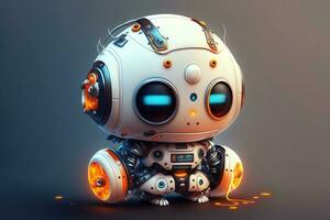 A cute little robot with AI, generated with a blurred background photo