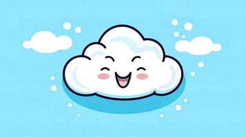 3D happy cloud emoji, generated by AI photo