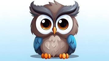 Illustration of a cute owl icon background, generated by AI photo