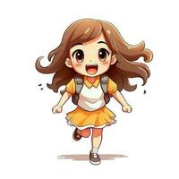 Cute anime girl on a white background, manga anime girl, generated by AI photo