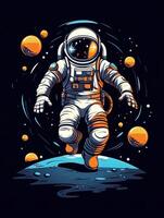 Vector background of an astronaut, generated by AI photo