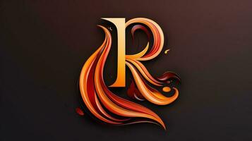 resumen logo de el letra r, generado por ai foto