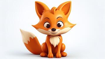 Cartoon illustration icon of a fox, an animal nature icon, generated by AI photo