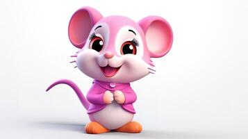 3D cute mouse animal icon, generated by AI photo