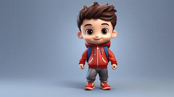 Vector illustration of a boy character for children, generated by AI photo