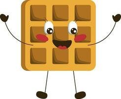 Viennese waffle cute character smile joy vector