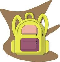 School backpack travel backpack yellow cartoon vector