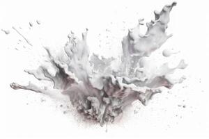 Explosion of white paint on white background. Fluid background. Color explosion. Generative AI photo