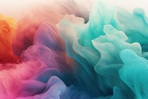 Ethereal transparent background. Wavy abstract blurred iridescent light backdrop. photo