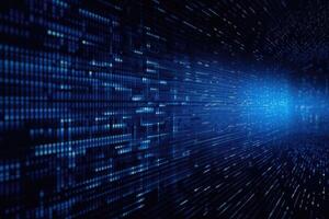 Digital binary data streaming binary code background. Matrix background with digits. photo