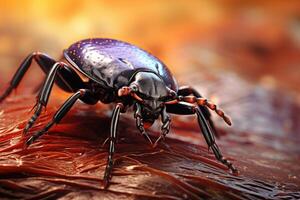 Close up of an ugly black tick. photo
