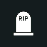 Halloween grave icon. Gravestone vector illustration. Rip tombstone flat icon.