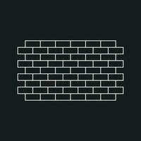 Wall brick icon in flat style isolated on black background. Wall symbol illustration in line style. vector