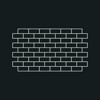 Wall brick icon in flat style isolated on black background. Wall symbol illustration in line style. vector