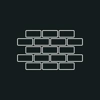 Wall brick icon in flat style isolated on black background. Wall symbol illustration in line style. vector