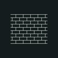Wall brick icon in flat style isolated on black background. Wall symbol illustration in line style. vector