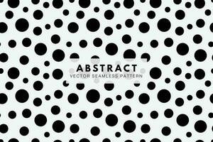 Polka dot circles black shapes abstract seamless repeat vector pattern