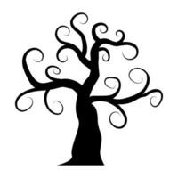 silhouette of halloween tree icon. vector