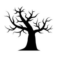 silhouette of halloween tree icon. vector