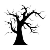 silhouette of halloween tree icon. vector