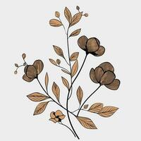 Flower illustrations with thin stem vector