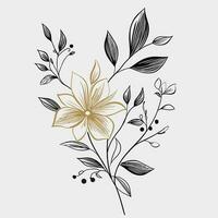 Flower illustrations with thin stem vector