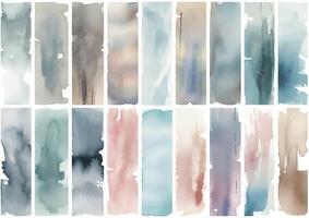 Soft Blended Brushstrokes Gradient Swatches in Blue, Pink, Gray, and White for Design Projects. Generative AI photo