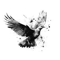 Arrogant Dove Flying Through Clouds - Perfect for Greeting Cards and Invitations. Generative AI photo