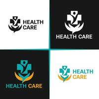 Abstract type logo design for Health business. Health Care logo for business identity. vector