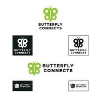 mariposa conecta logo diseño para tu marca identidad. mariposa pictórico logo diseño para marca. único mariposa logo diseño. vector