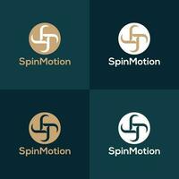 Stylish Spinning logo, spin motion logo design, Business identity. vector